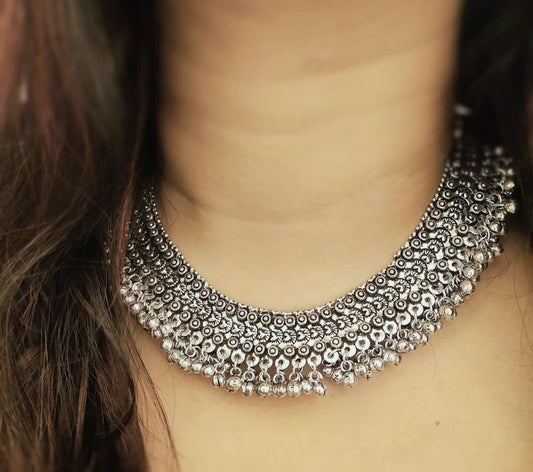 Anni Silver Ghunghroo Choker - Fashion Jewels
