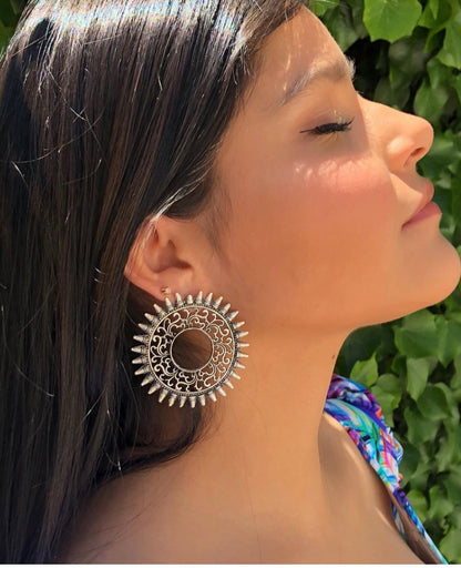 Chaya silver statement stud earrings