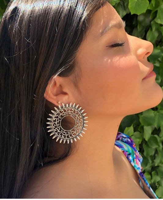 Chaya silver statement stud earrings