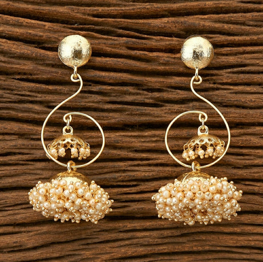 Golden pearl cluster Jhumka - Fashion Jewels