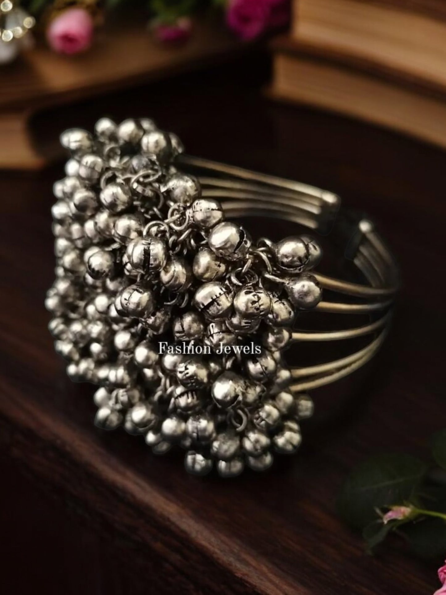 Adhya Silver Ghunghroo Free size kada