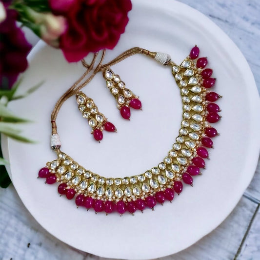 Kiara High Quality Real kundan Necklace set with meenakari work - Fashion Jewels
