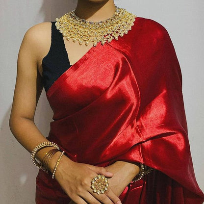 Premium quality Golden kundan pearl hanging Necklace set - Fashion Jewels