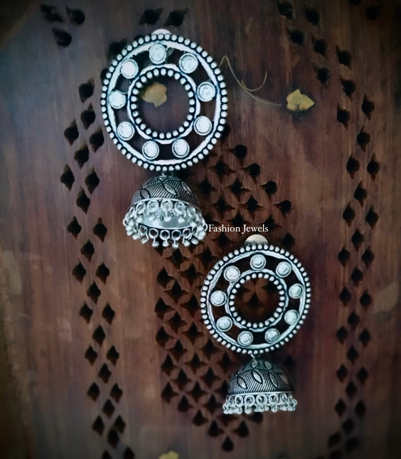 Ranjana Silverlook alike zircon Jhumka - Fashion Jewels