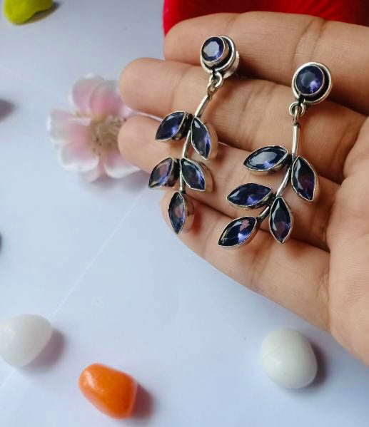 Riddhi Leaf stone earrings - Fashion Jewels