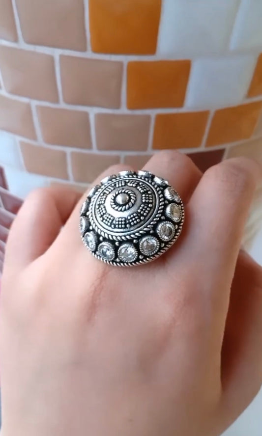 Silver Zircon Finger Ring - Fashion Jewels
