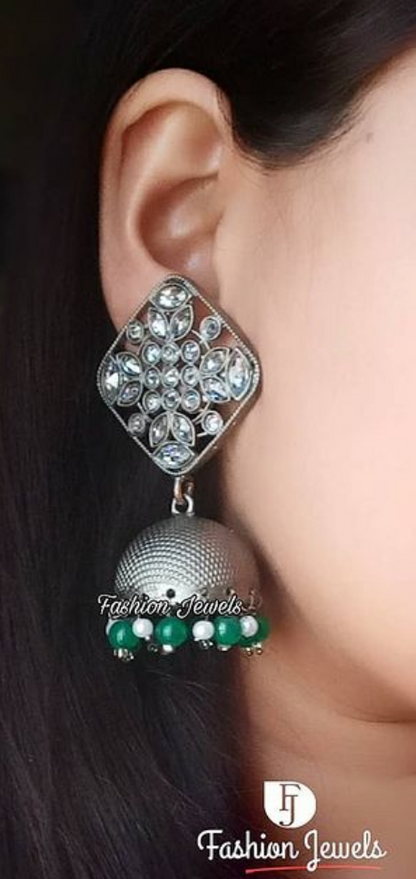 Silverlook alike Adstone Jhumka - Fashion Jewels