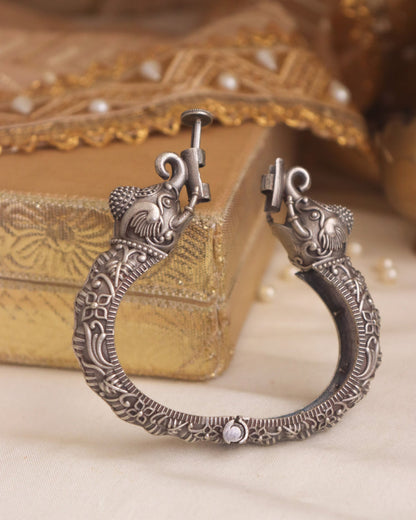 Silverlook alike Brass Elephant kada - Fashion Jewels