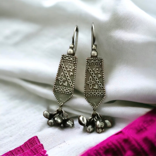 Silverlook alike Intricate Ghunghroo Hooks - Fashion Jewels