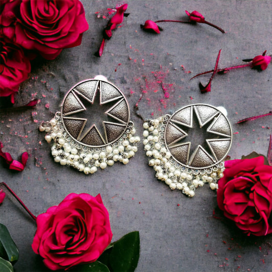 Silverlook alike Pearl Star Earring - Fashion Jewels