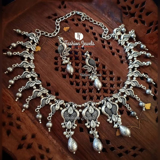 Silverlook alike Zircon peacock Necklace set - Fashion Jewels