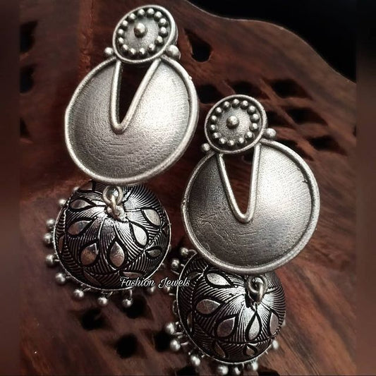 Silverlook alike designer jhumka - Fashion Jewels